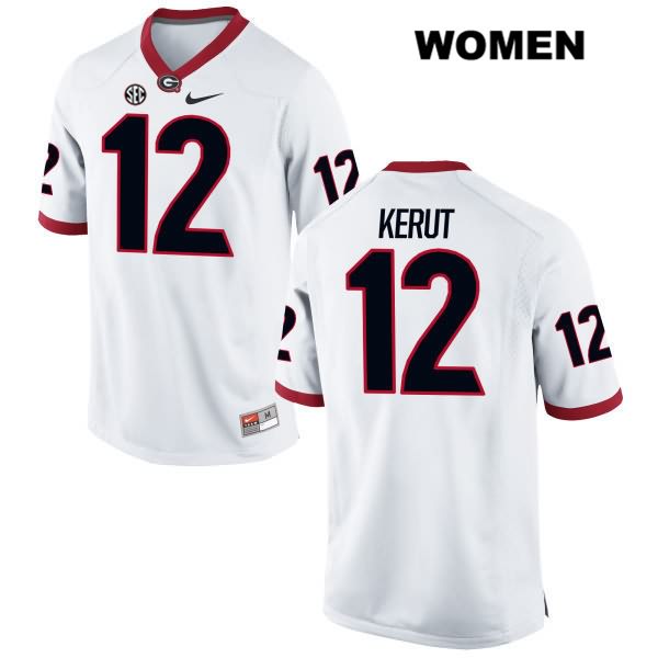 Georgia Bulldogs Women's Christian Kerut #12 NCAA Authentic White Nike Stitched College Football Jersey SBS8356VK